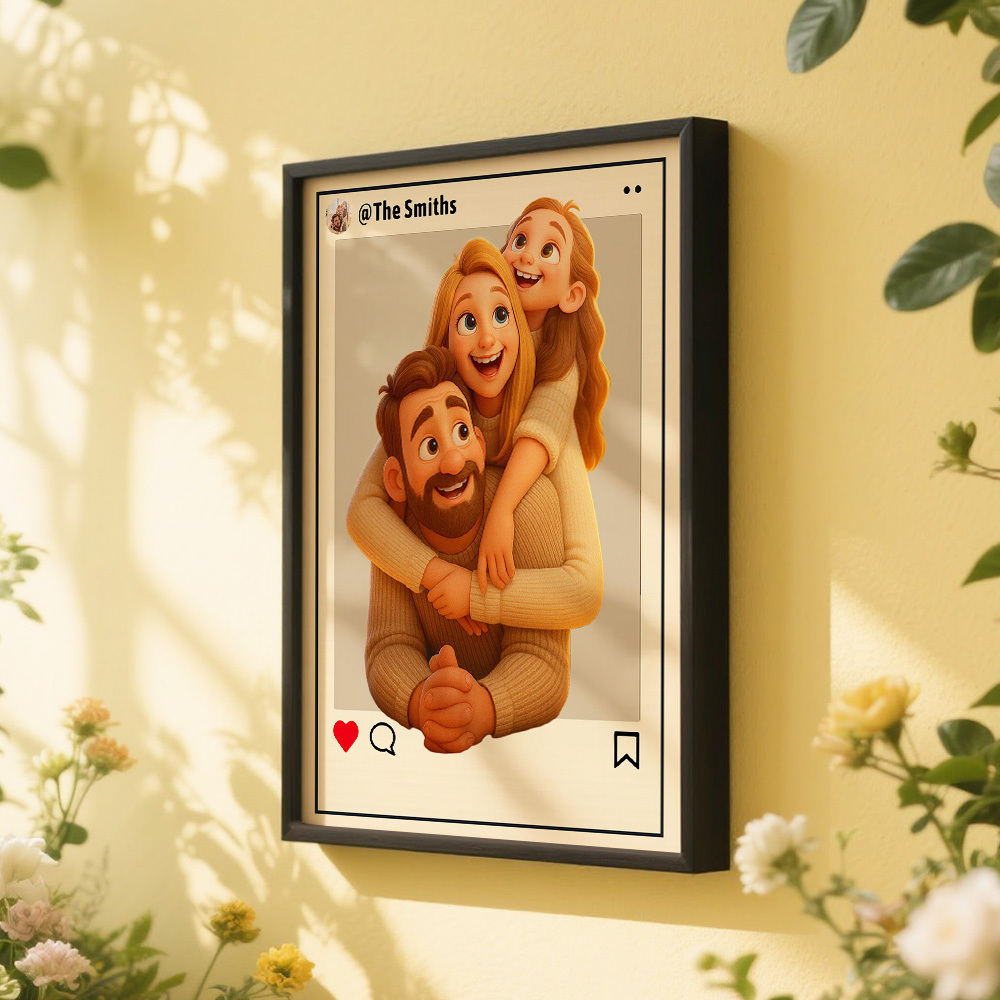 Personalized Cartoon Portrait Photo Frame Instagram Style Photo Frame Wedding Anniversary Birthday Gift