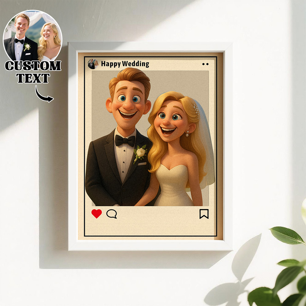 Personalized Cartoon Portrait Photo Frame Instagram Style Photo Frame Wedding Anniversary Birthday Gift