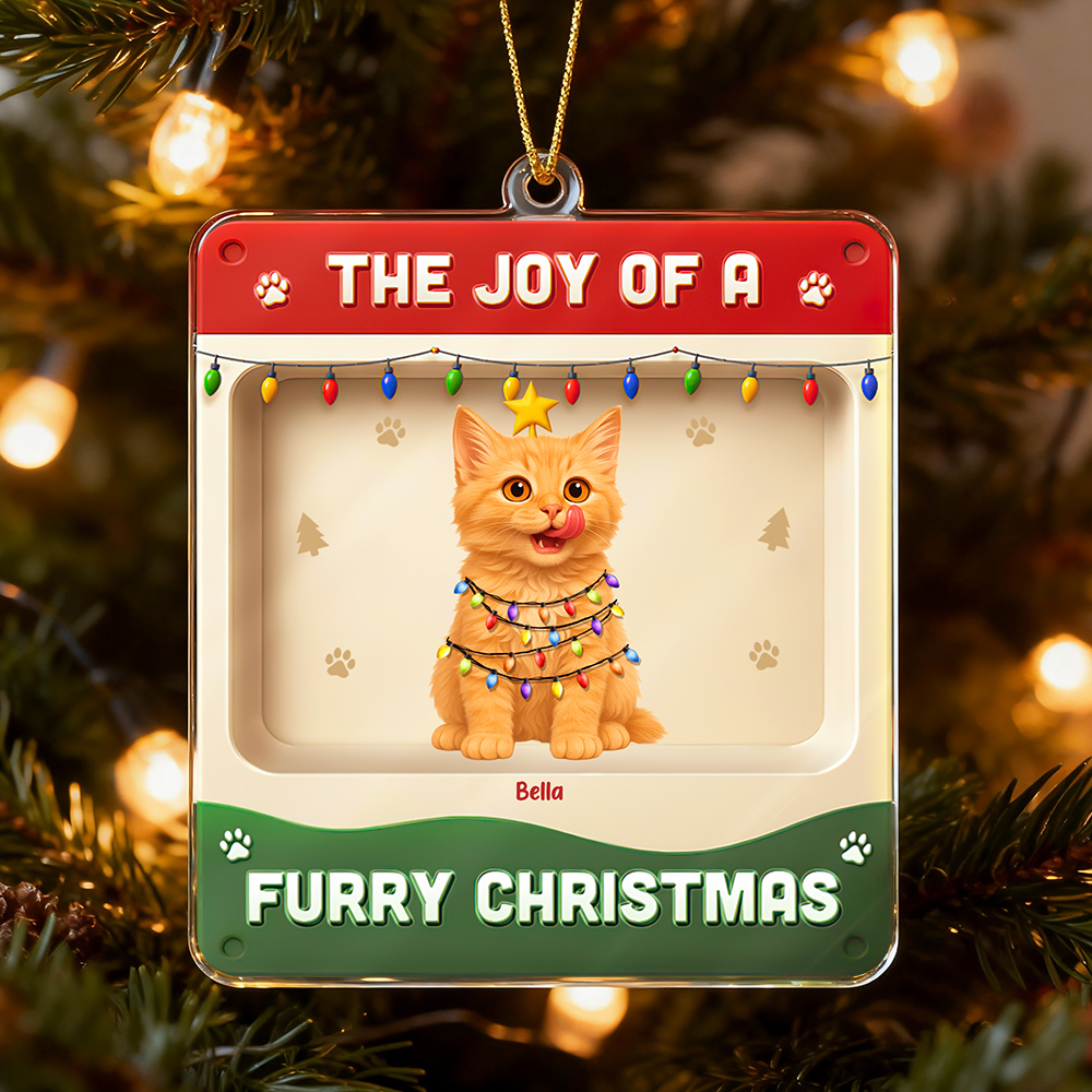 Custom Cartoon Pet Christmas Ornament | Personalized Name & Pet Design | Holiday Tree Decoration - CustomPhotoKeychainUK