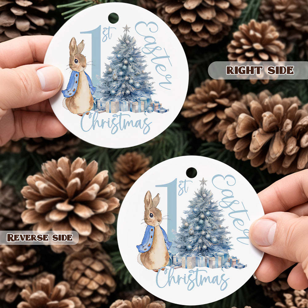 Personalized Baby's First Christmas Ornament Cute Rabbit Ornament for New Baby Christmas Gift - CustomPhotoKeychainUK