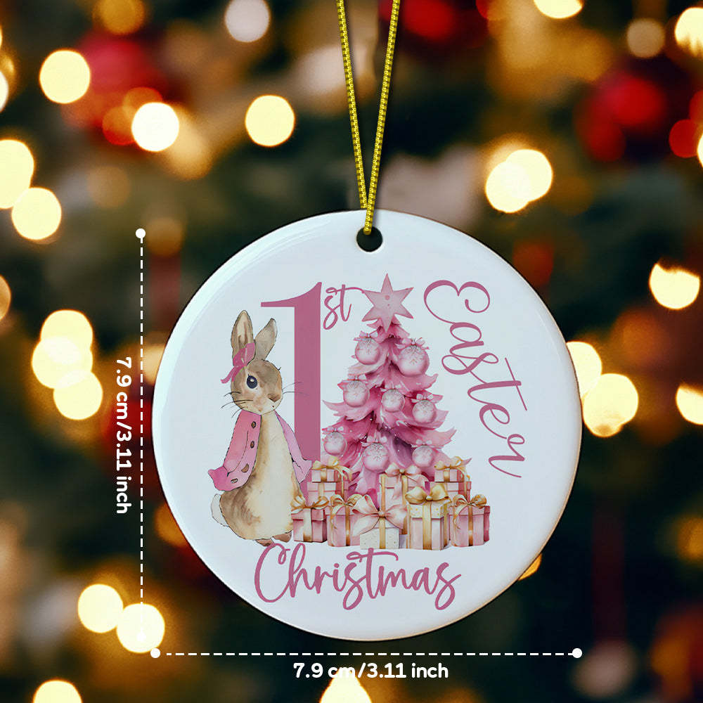 Personalized Baby's First Christmas Ornament Cute Rabbit Ornament for New Baby Christmas Gift - CustomPhotoKeychainUK