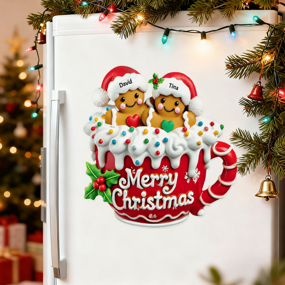 Merry Christmas - Personalized Gingerbread Family Decal