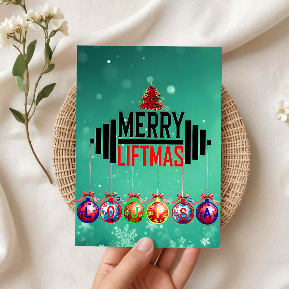 Green Christmas Card Celebrate Christmas Greeting Card - CustomPhotoKeychainUK