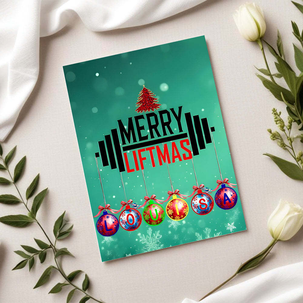Green Christmas Card Celebrate Christmas Greeting Card - CustomPhotoKeychainUK