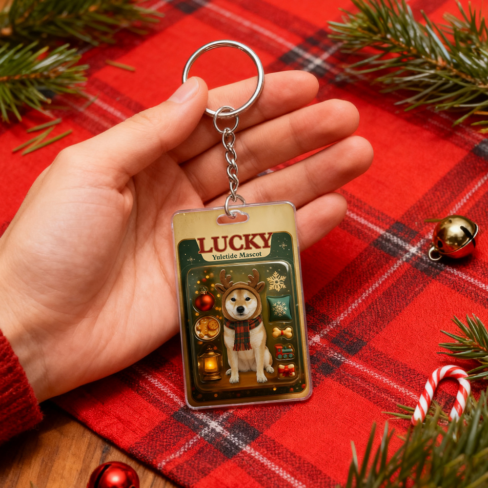 Personalized Squatting Pet Dog Keychain A Heartwarming Holiday Keepsake Unique Gift for Dog Lovers