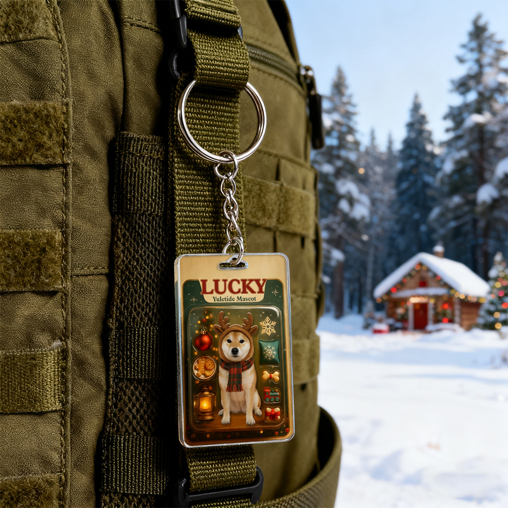 Personalized Squatting Pet Dog Keychain A Heartwarming Holiday Keepsake Unique Gift for Dog Lovers