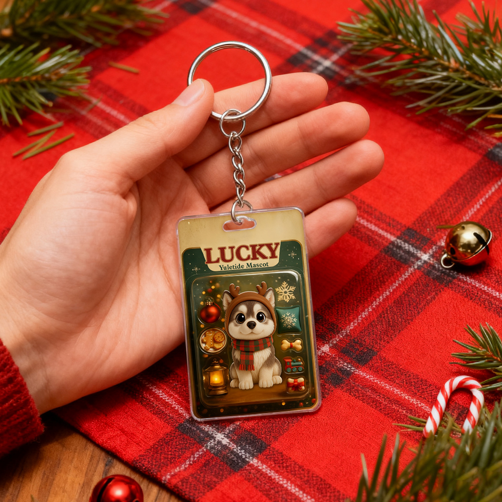 Personalized Squatting Pet Dog Keychain A Heartwarming Holiday Keepsake Unique Gift for Dog Lovers