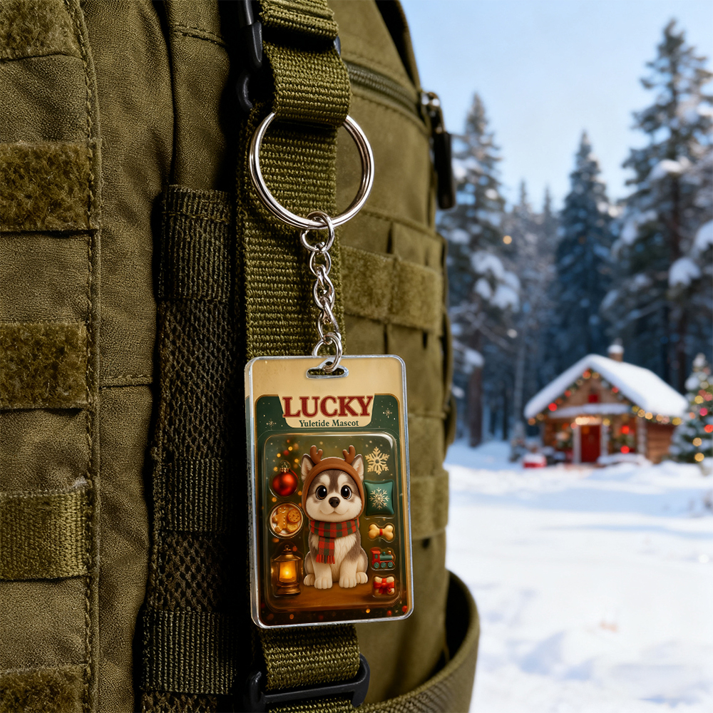 Personalized Squatting Pet Dog Keychain A Heartwarming Holiday Keepsake Unique Gift for Dog Lovers