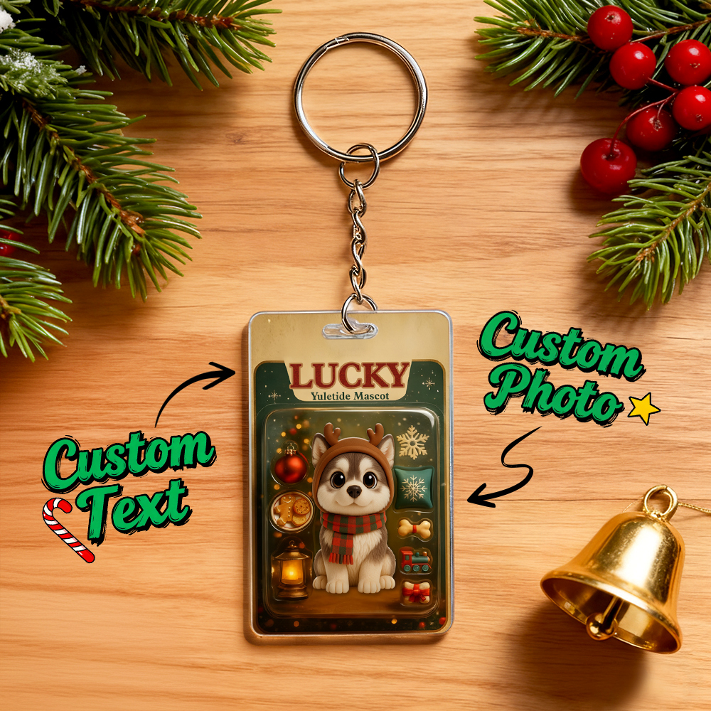Personalized Squatting Pet Dog Keychain A Heartwarming Holiday Keepsake Unique Gift for Dog Lovers