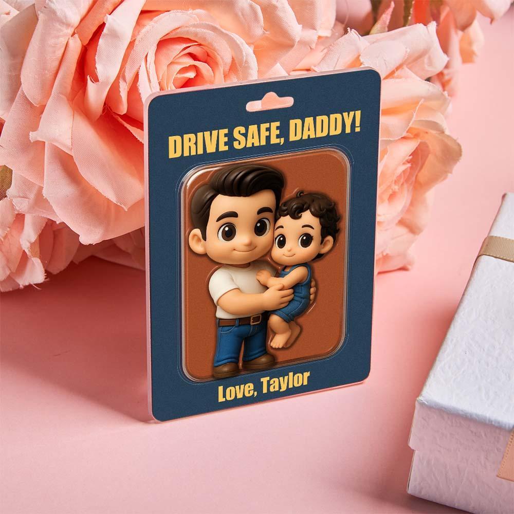 Personalized Father's Day Gift For Dad, Custom Photo Action Figure Car Visor Clip, Gift For Husband, Grandpa Birthday Gifts, Car Accessories