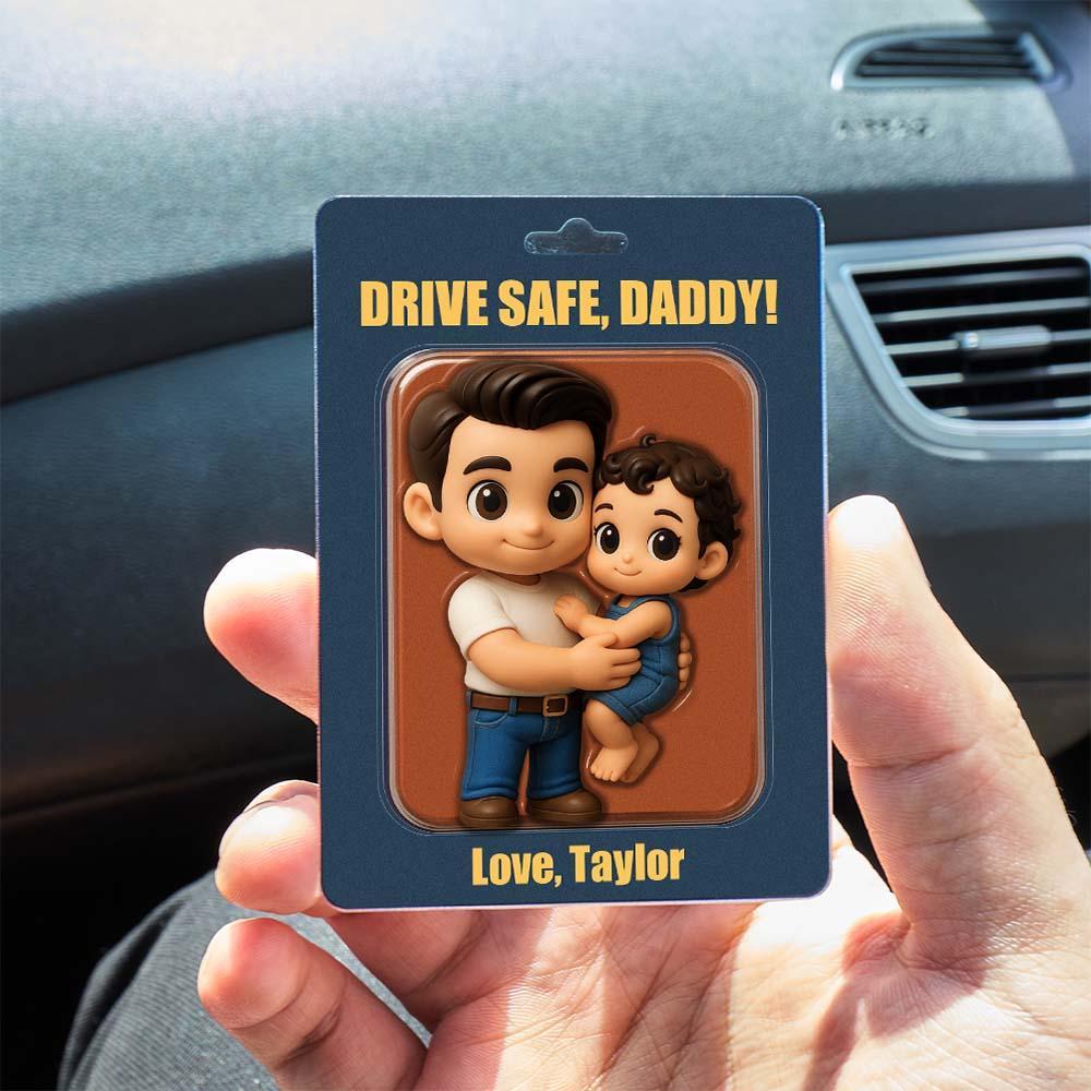 Personalized Father's Day Gift For Dad, Custom Photo Action Figure Car Visor Clip, Gift For Husband, Grandpa Birthday Gifts, Car Accessories