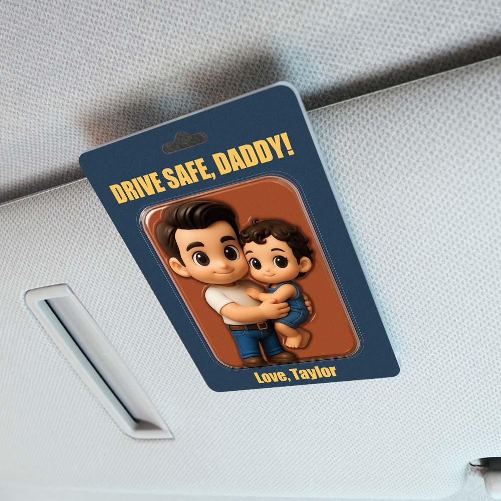 Personalized Father's Day Gift For Dad, Custom Photo Action Figure Car Visor Clip, Gift For Husband, Grandpa Birthday Gifts, Car Accessories