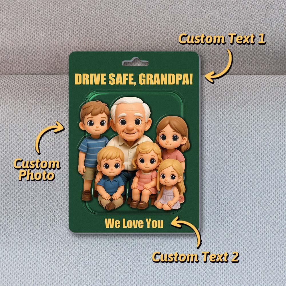 Personalized Father's Day Gift For Dad, Custom Photo Action Figure Car Visor Clip, Gift For Husband, Grandpa Birthday Gifts, Car Accessories