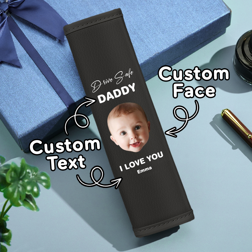 Drive Safe Gift For Dad Custom Seat Belt Shoulder Pads Personalized Fa