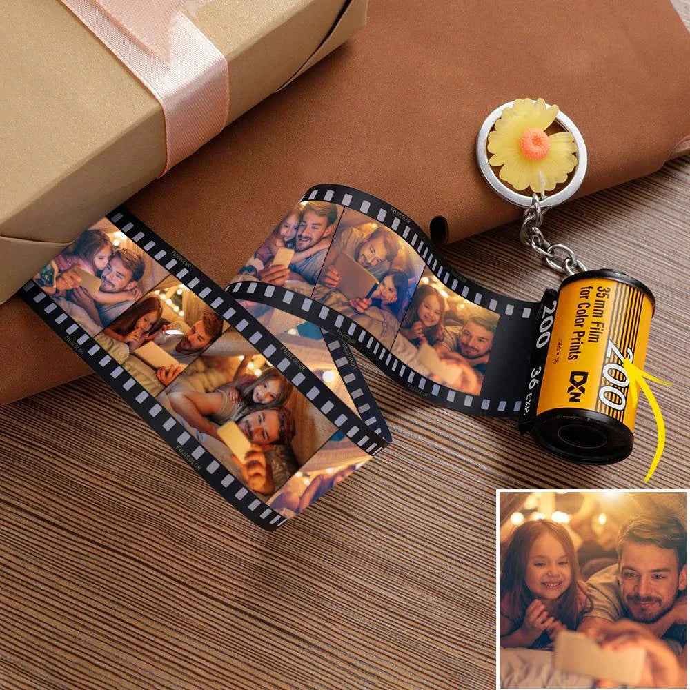 Fathers Day Gifts Your Photo Camera Roll Keychain Personalized Picture Film Roll Keyring