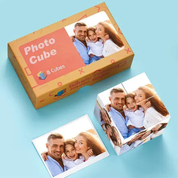 Custom Photo Frame Multiphoto Colorful Rubic's Cube Personalized Infinity Photo Rubic's Cube Gift