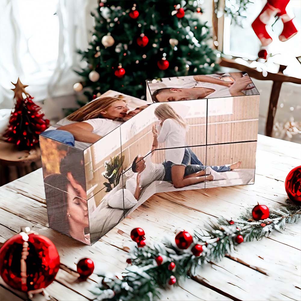Custom Photo Frame Multiphoto Colorful Rubic Cube Personalized Infinity Photo Rubic's Cube Gift