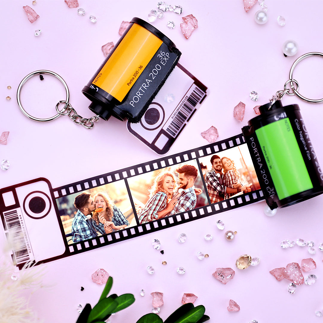 Love Gifts Camera Roll Keychain Film Roll Keyring Gifts for Couple