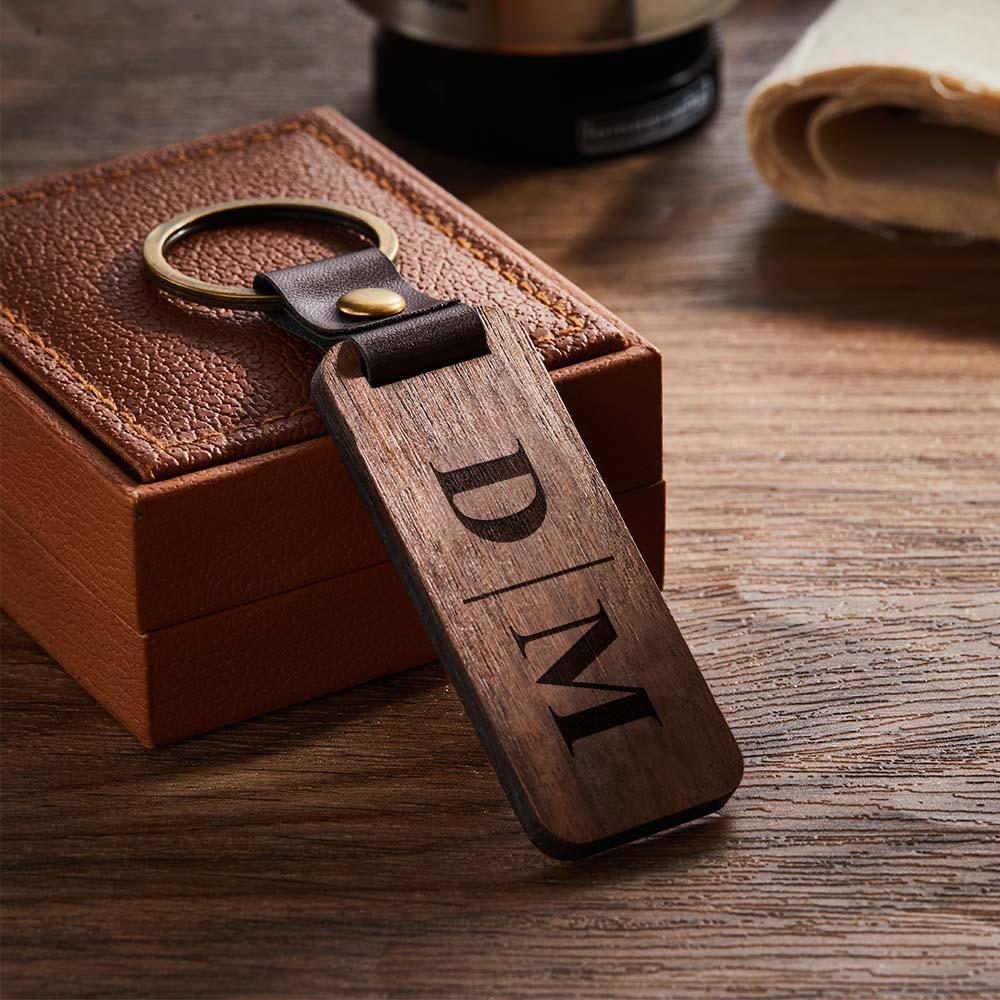Scannable Spotify Code Wood Keychain Vintage Engraved Keychain For Him - customphotokeychain