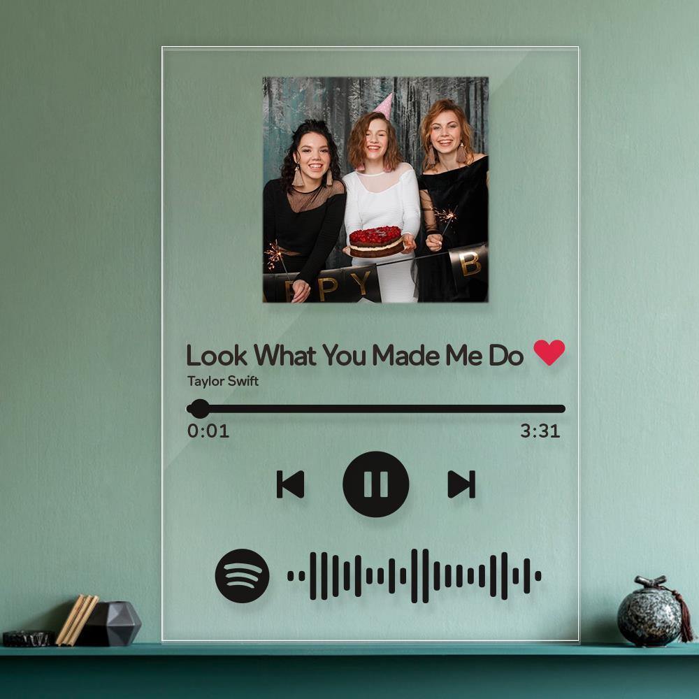 Custom Spotify Code Music Acrylic Glass Plaque 4 in 1 - MadeMineAU