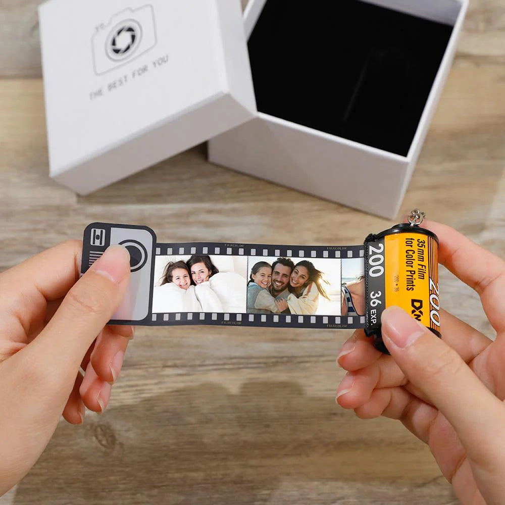 Fathers Day Gifts Your Photo Camera Roll Keychain Personalized Picture Film Roll Keyring