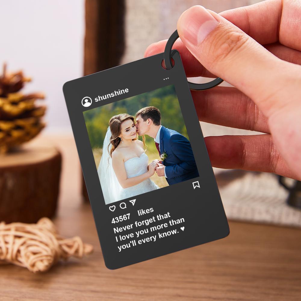 Personalized Instagram Design Keychain Custom Photo Fashionable Keychain Valentine's Day Gift - customphotokeychain