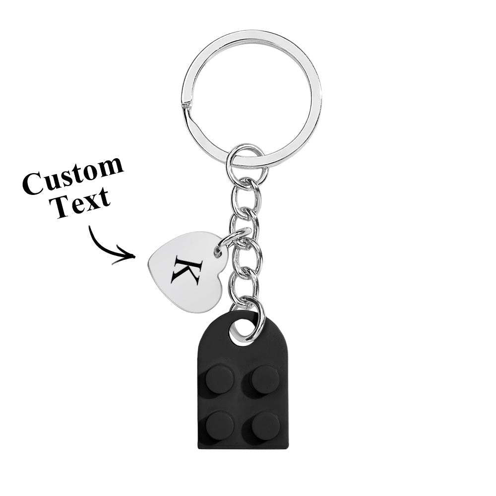 Custom Heart Keychain Set Personalized Initials Matching keychains Valentine's Day Gift Best Friends Gift - customphotokeychain