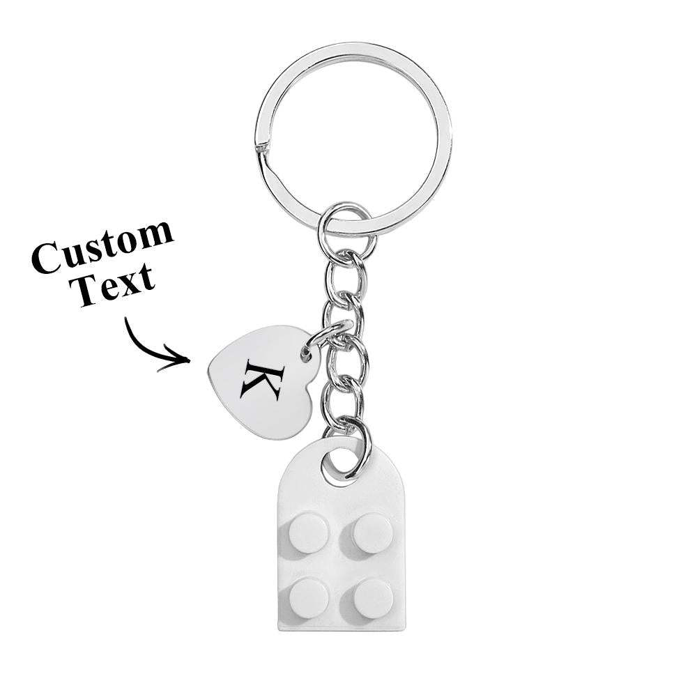 Custom Heart Keychain Set Personalized Initials Matching keychains Valentine's Day Gift Best Friends Gift - customphotokeychain
