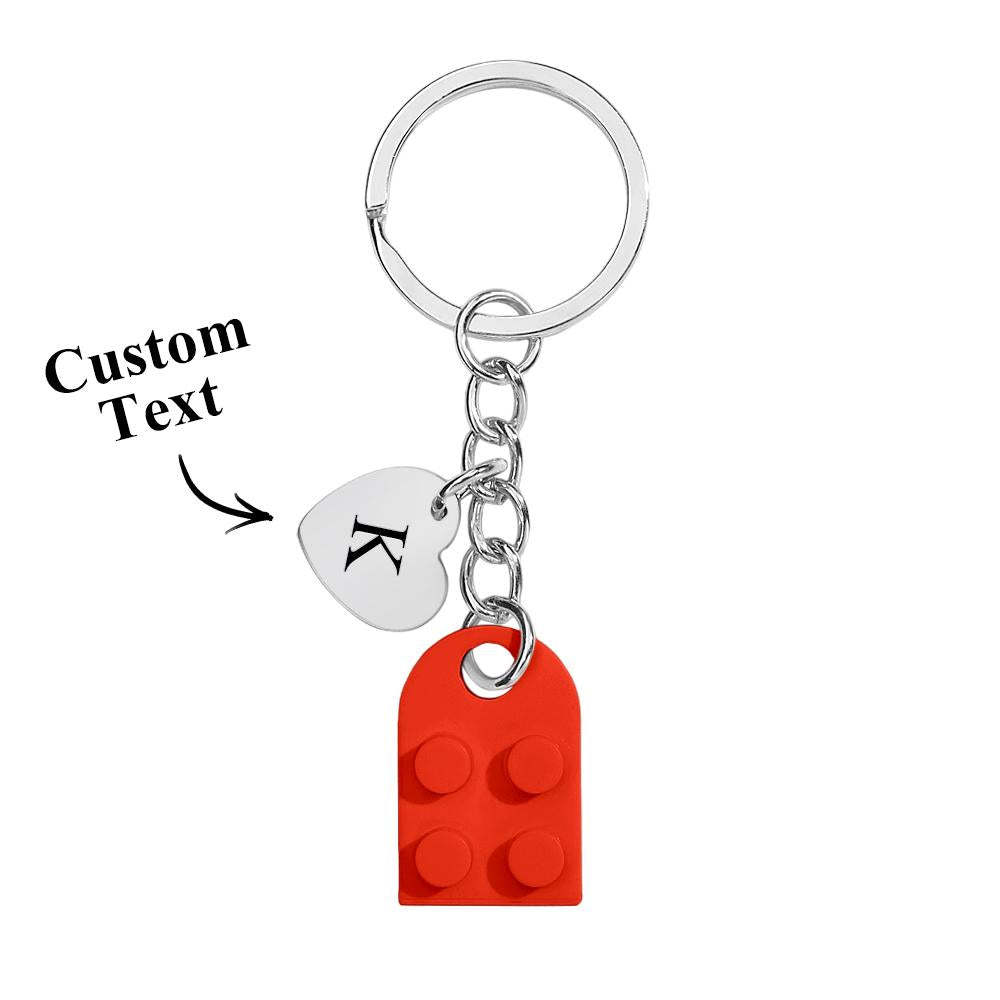 Custom Heart Keychain Set Personalized Initials Matching keychains Valentine's Day Gift Best Friends Gift - customphotokeychain