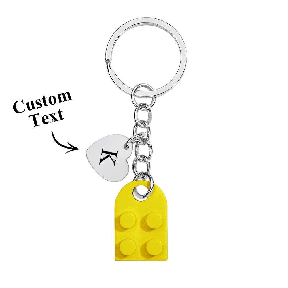 Custom Heart Keychain Set Personalized Initials Matching keychains Valentine's Day Gift Best Friends Gift - customphotokeychain