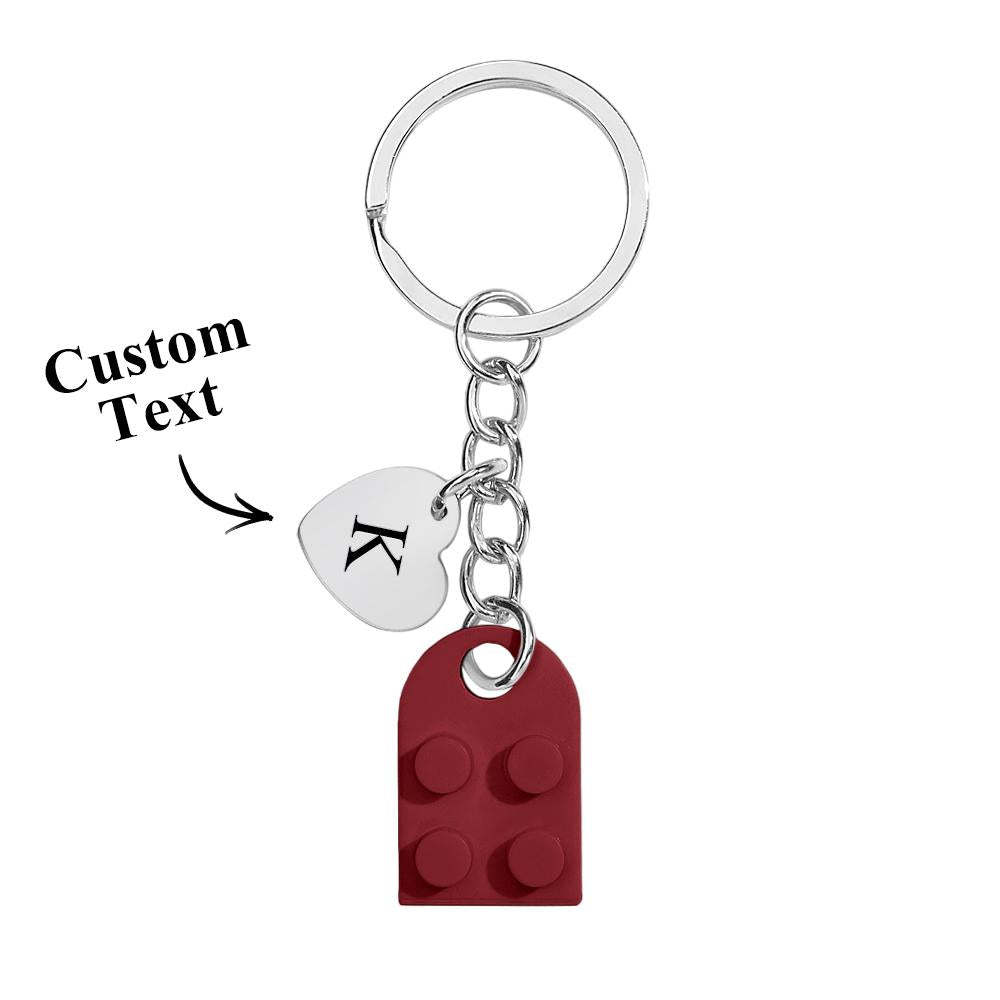 Custom Heart Keychain Set Personalized Initials Matching keychains Valentine's Day Gift Best Friends Gift - customphotokeychain