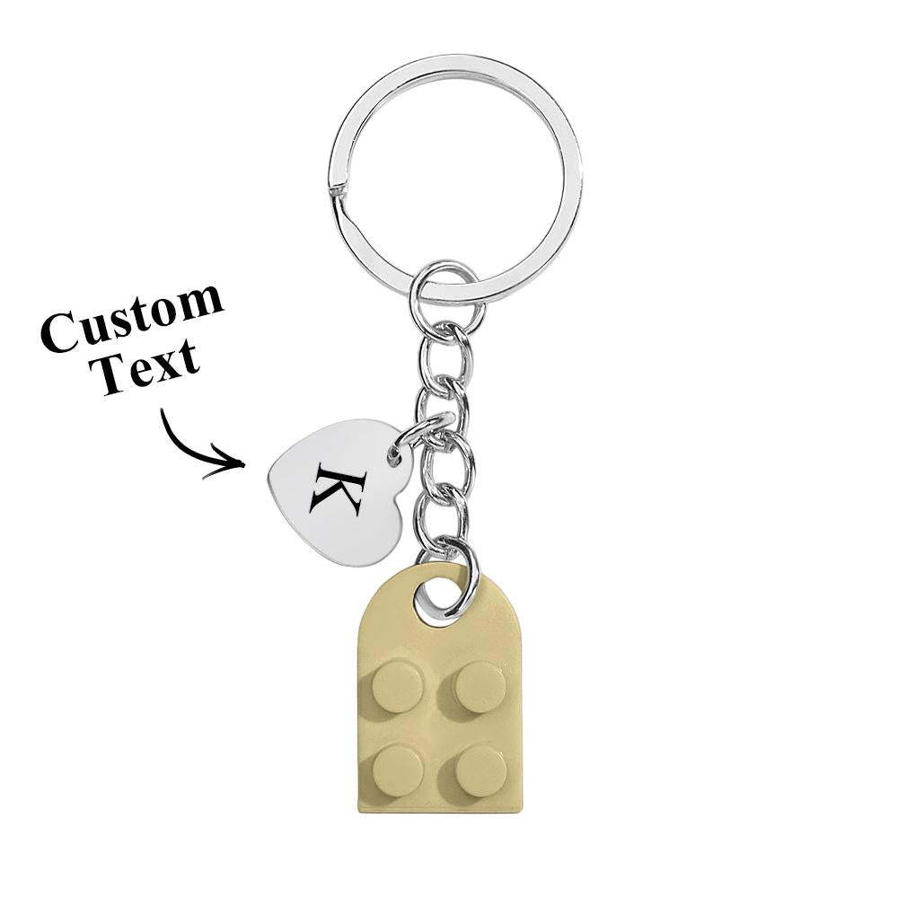 Custom Heart Keychain Set Personalized Initials Matching keychains Valentine's Day Gift Best Friends Gift - customphotokeychain