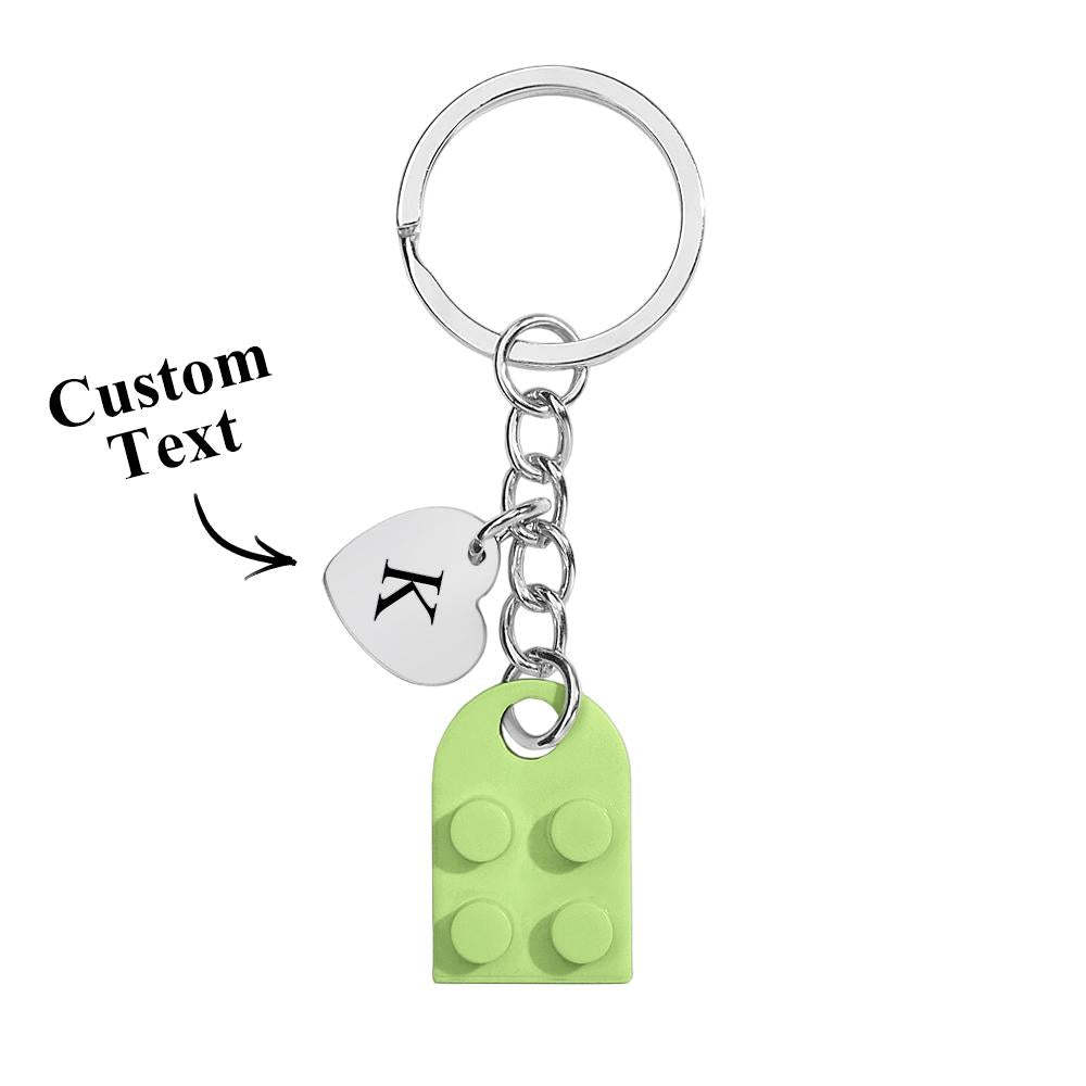Custom Heart Keychain Set Personalized Initials Matching keychains Valentine's Day Gift Best Friends Gift - customphotokeychain