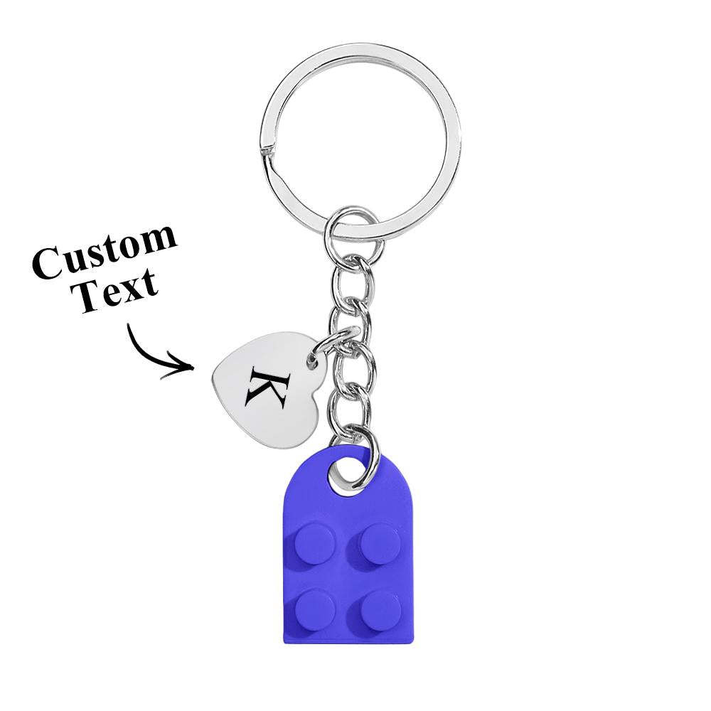 Custom Heart Keychain Set Personalized Initials Matching keychains Valentine's Day Gift Best Friends Gift - customphotokeychain