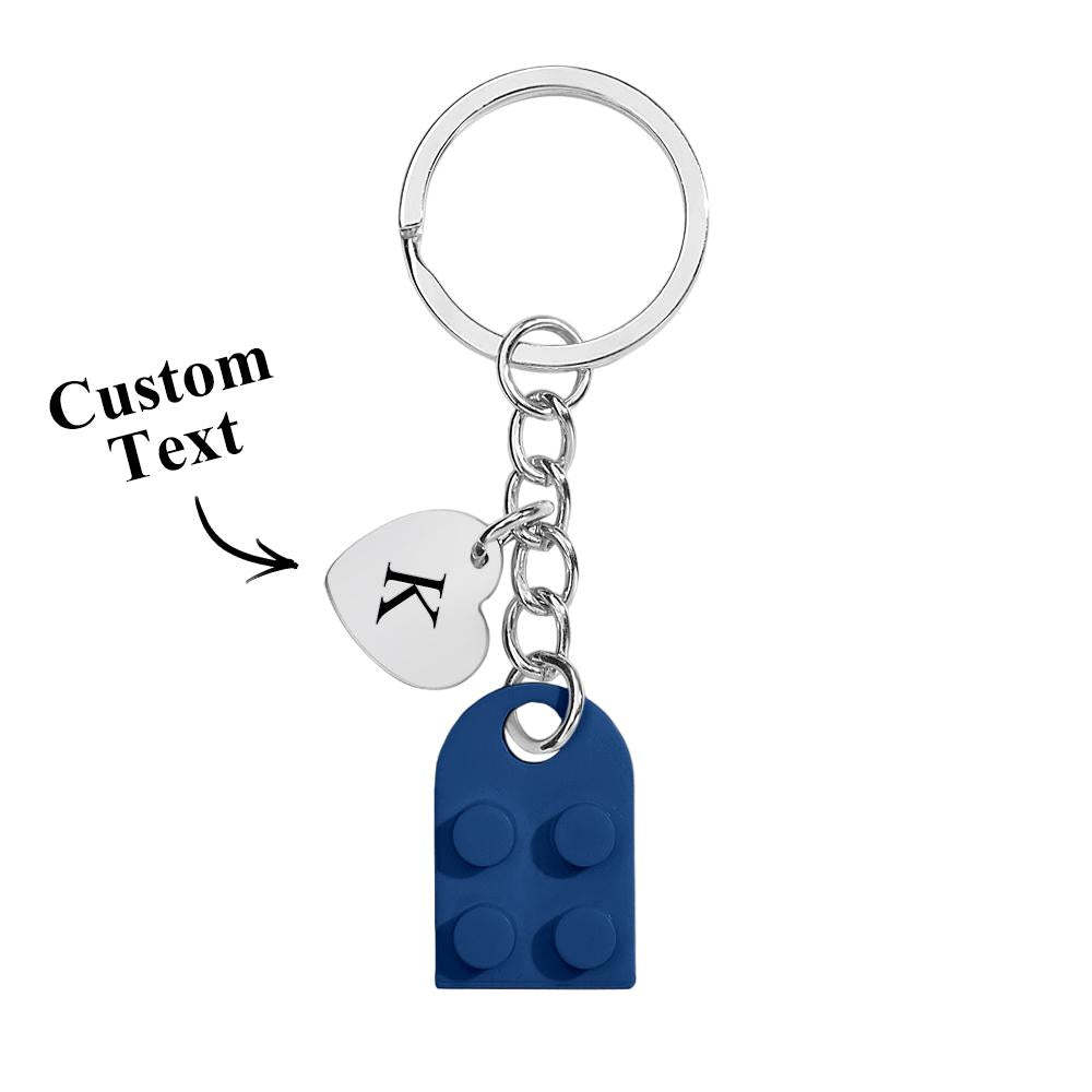 Custom Heart Keychain Set Personalized Initials Matching keychains Valentine's Day Gift Best Friends Gift - customphotokeychain