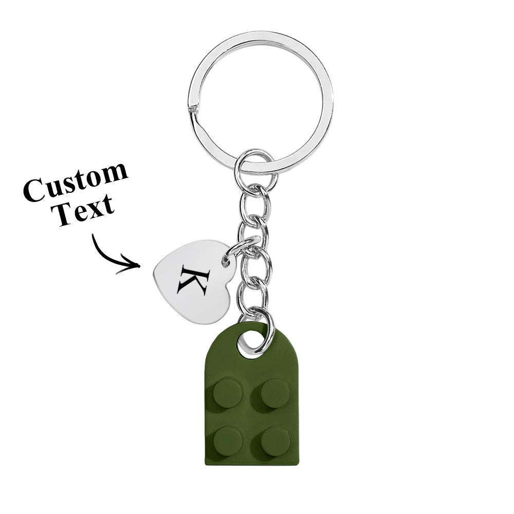 Custom Heart Keychain Set Personalized Initials Matching keychains Valentine's Day Gift Best Friends Gift - customphotokeychain