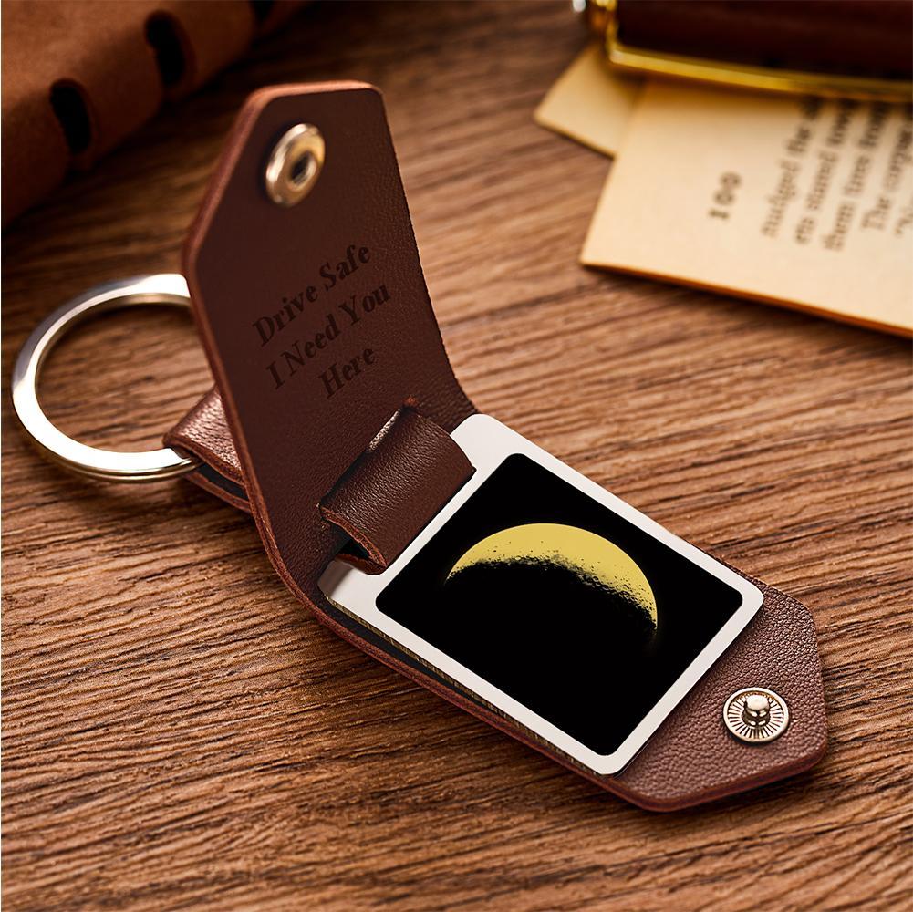 Custom Keychain Moon Phase Keychain Custom Date Keyring - customphotokeychain