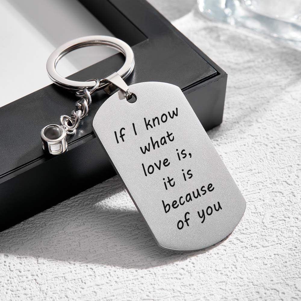 Custom Photo Projection Keychain Personalized Spotify Keychain with Photo Key Ring - customphotokeychain