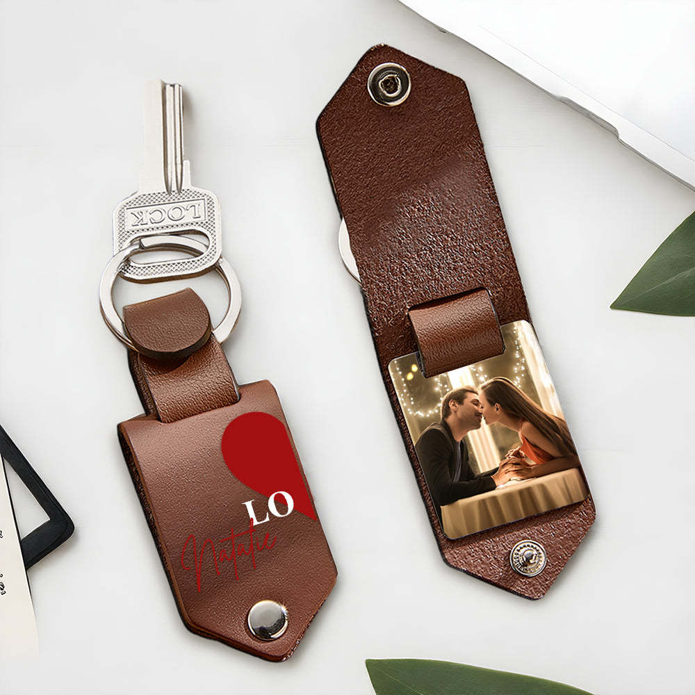 Personalized Photo Keychain Set Custom Photo Keyring 2 pcs Personalized Key Ring Gift - customphotokeychain