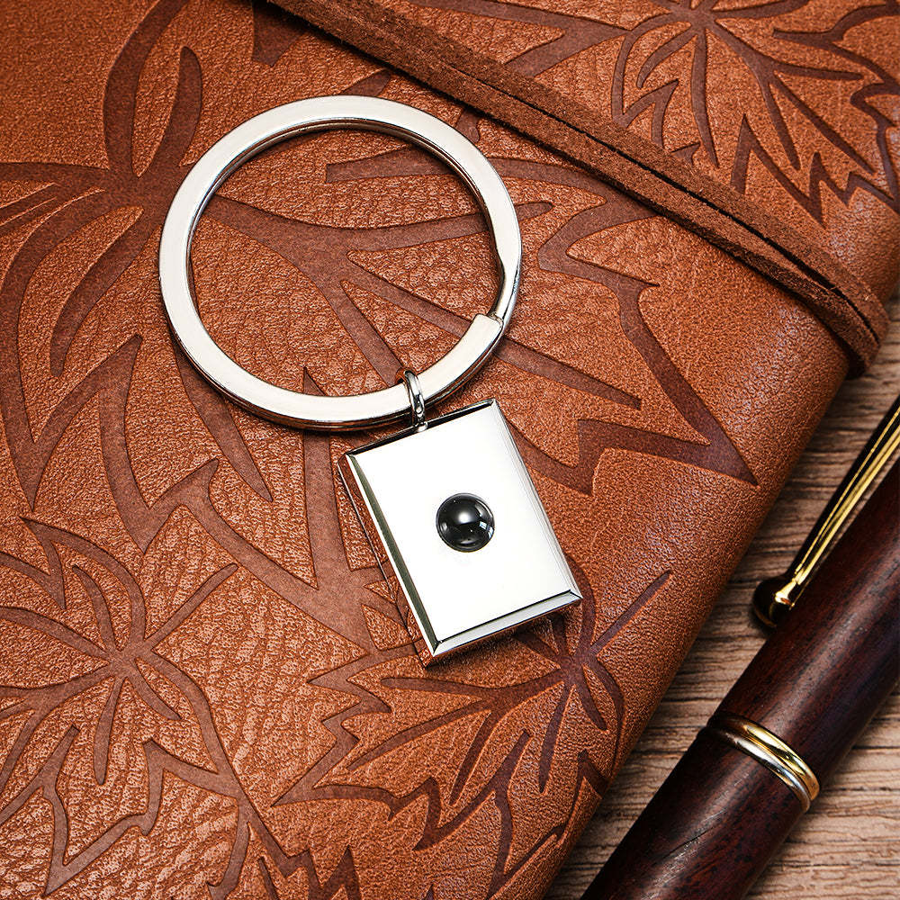 Personalized Photo Projection Keychain Custom Photo Keychain for Dad Father's Day Gift - customphotokeychain