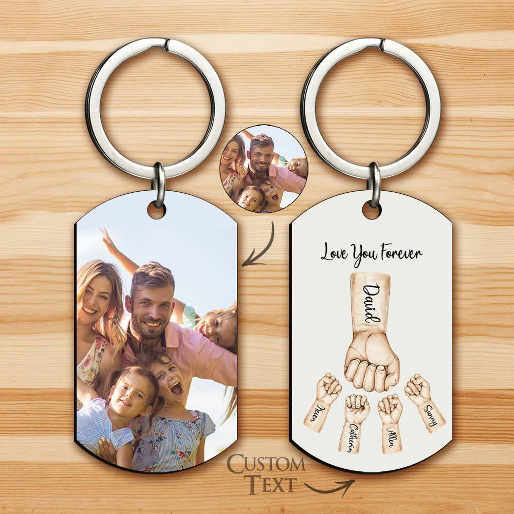 Custom Bump Keychain Best Dad Ever Keychain Photo Keyring Fathers Day Gift - CustomPhotoKeychainUK