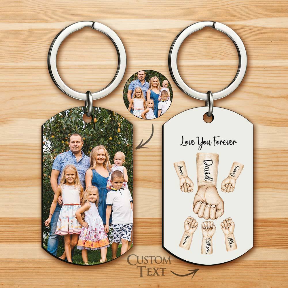 Custom Bump Keychain Best Dad Ever Keychain Photo Keyring Fathers Day Gift - CustomPhotoKeychainUK