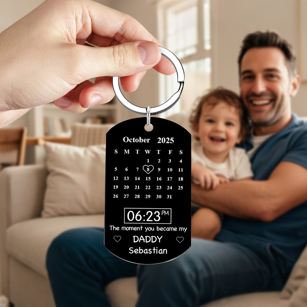 Father's Day Gifts Custom Photo Calendar Black The Moment You Became My Daddy