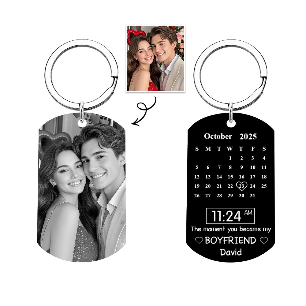 Father's Day Gifts Custom Photo Calendar Black The Moment You Became My Daddy