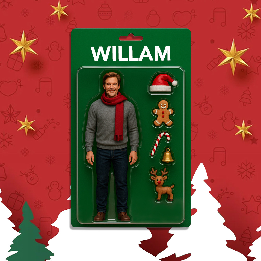 Personalized Action Figure Pack Packaging Toy Box Style Art Gift Custom Acrylic Car Hanger Best Christmas Gift for Family