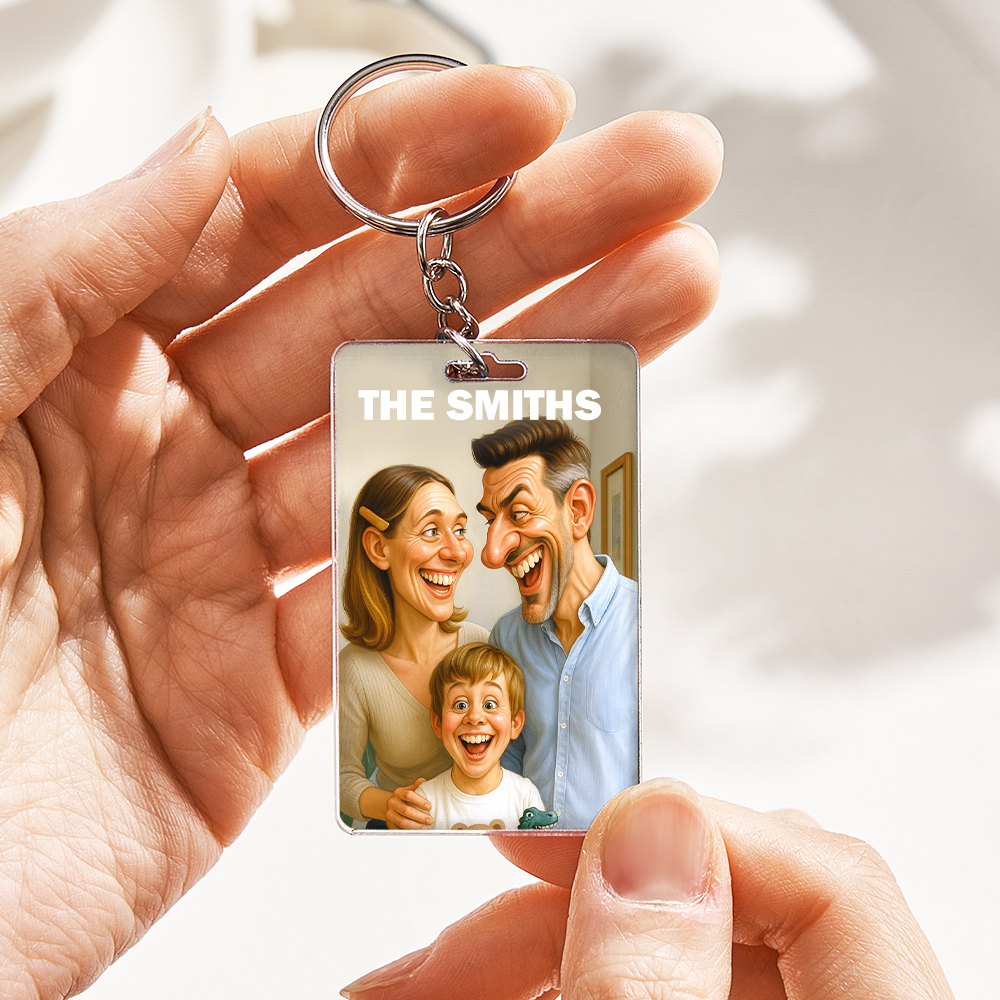 Custom Funny Caricature Portrait Ke'y'chain Transform Your Photo into 