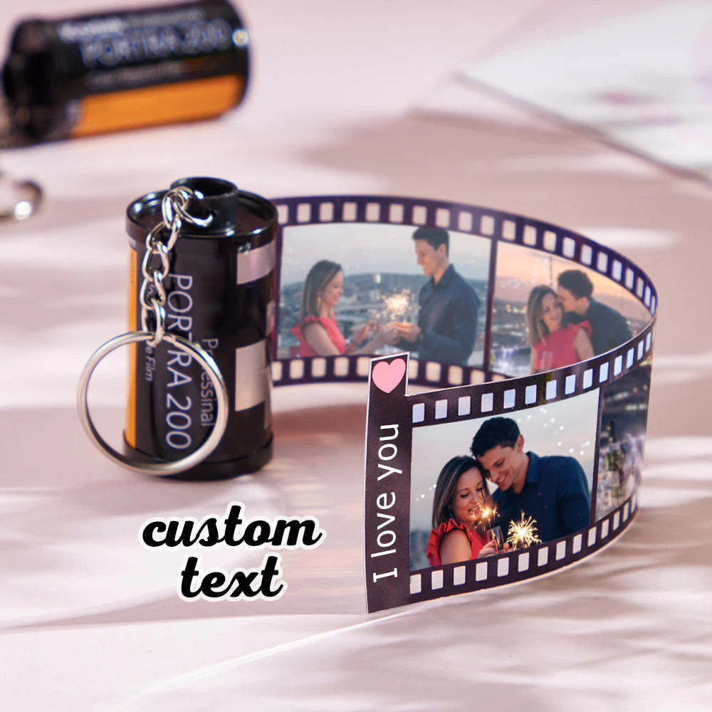 Custom Text For The Film Roll Keychain Personalized Picture Camera Roll Keychain with Reel Album Customized Gifts