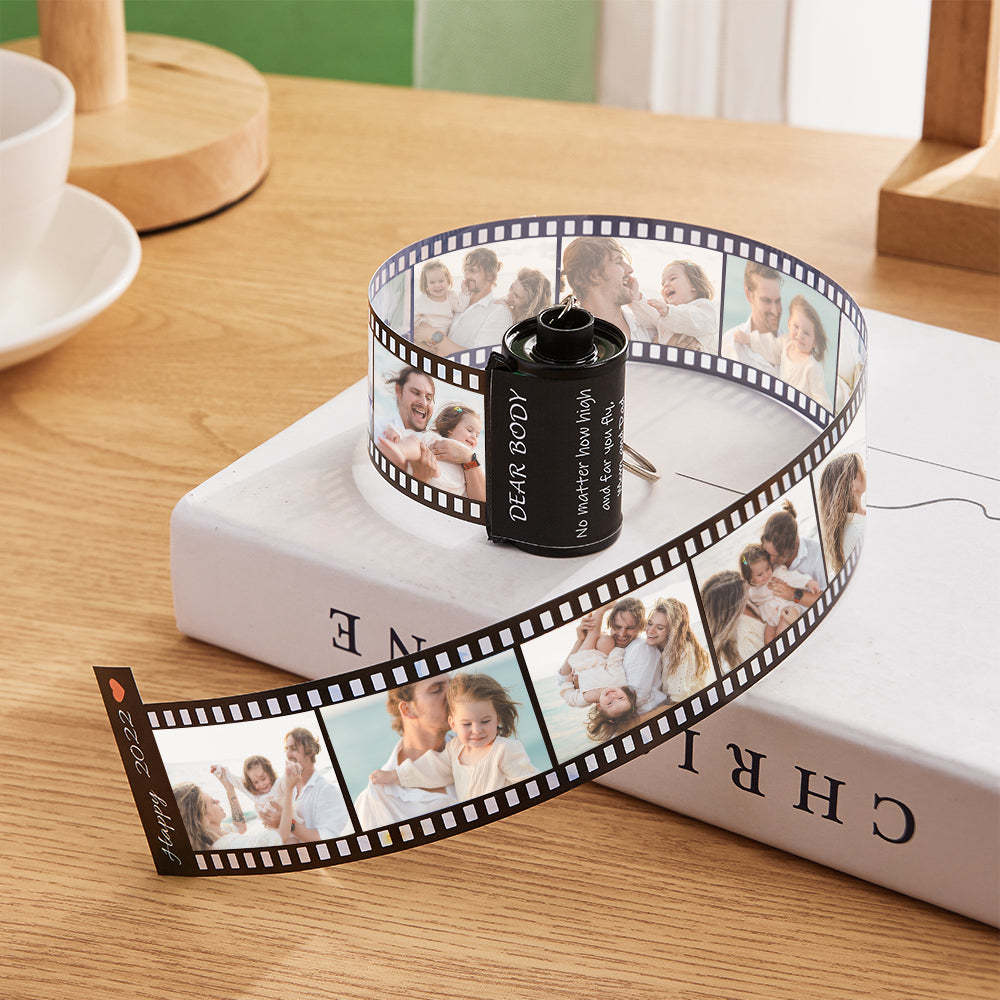 Custom Text Colorful Roll Film Keychain Meaningful Gifts For Family - customphotokeychain