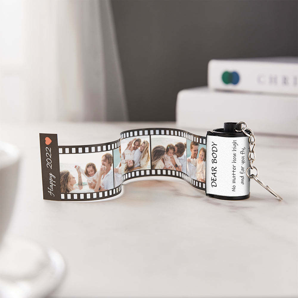 Custom Text Colorful Roll Film Keychain Meaningful Gifts For Family - customphotokeychain