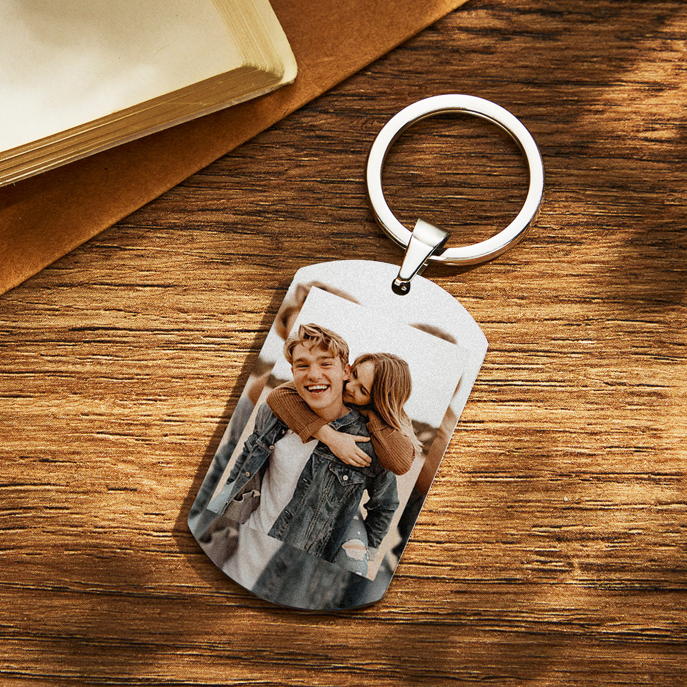 Valentine's Day Personalized Laser Engraved Metal Keychain: Gift
